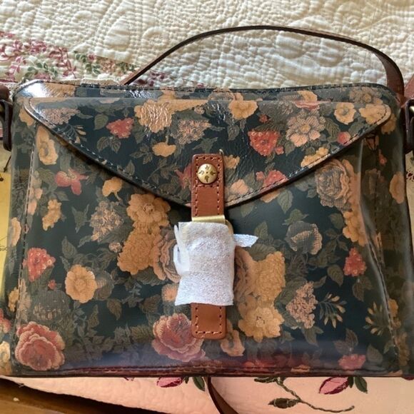 Patricia NASH DENIM FIELDS OLIVE GENUINE LEATHER FLORAL CROSSBODY BAG NE… - Picture 10 of 14
